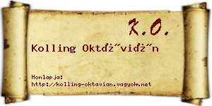 Kolling Oktávián névjegykártya